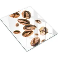 Wallfluent Glazen Snijplanken - Koffiebonen Snijplanken Glas - 30 cm x 40 cm - Wit Snijplanken van Glas - Snijplank van Glas - Snijplank van Glas met Print - Antislip Glazen Serveerplank
