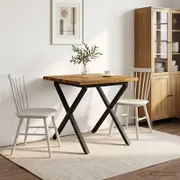 vidaXL Eettafel met levendige rand 90 x 90 x 75 cm Massief Acacia Hout