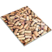 Wallfluent Glazen Snijplanken - Patroon Van Wijnkurken Snijplanken Glas - 30 cm x 40 cm - Beige Snijplanken van Glas - Glazen Snijplank - Glazen Snijplank Voor Keuken - Antislip Glazen Serveerplank