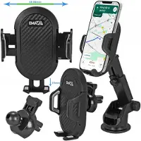 EMAVO Universele 2-in-1 Autohouder voor Telefoon: Dashboard, Raam, Ventilatie