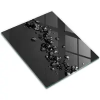 Wallfluent Glazen Snijplanken - 3D-Vormen Abstractie Snijplanken Glas - 30 cm x 40 cm - Grijs Snijplanken van Glas - Glazen Hakplank - Snijplank van Glas met Print - Antislip Hakplank van Glas