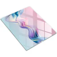 Wallfluent Glazen Snijplanken - Pastel Abstractie Snijplanken Glas - 30 cm x 40 cm - Roze Snijplanken van Glas - Glazen Serveerplank - Snijplank van Glas met Print - Antislip Glazen Serveerplank