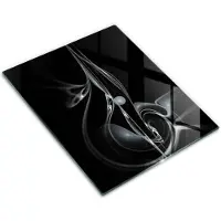 Wallfluent Glazen Snijplanken - Moderne Abstractie Snijplanken Glas - 30 cm x 40 cm - Zwart Snijplanken van Glas - Glazen Keukenplank - Design Glazen Snijplank Keuken - Antislip Glazen Snijplank