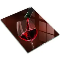 Wallfluent Glazen Snijplanken - Een Glas Wijn Snijplanken Glas - 30 cm x 40 cm - Rood Snijplanken van Glas - Glazen Hakplank - Hygiënische Snijplank van Glas - Antislip Hakplank van Glas