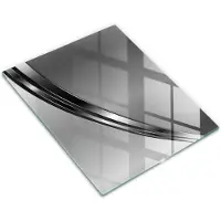 Wallfluent Glazen Snijplanken - Metaalabstractie Snijplanken Glas - 30 cm x 40 cm - Zilver Snijplanken van Glas - Glazen Serveerplank - Hygiënische Snijplank van Glas - Glazen Snijplank met Antislip