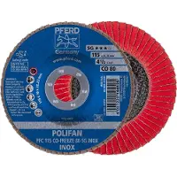 PFERD TOOLS 67711580 PFC 115 CO-FREEZE 80 SG INOX Lamellenschijf Diameter 115 mm Boordiameter 22.23 mm Korrelgrootte (num) 80 Legering op nikkelbasis,