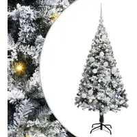 vidaXL Kunstkerstboom met 150 LED Wit 120 cm PVC en Staal en Kunststof