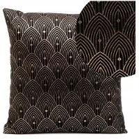 Eurofirany Decoratieve Kussenhoes Agnes Zwart 40x40 cm - Stijlvolle Velours