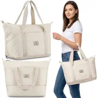 Sarcia.eu PETERSON Beige sport- en reistas training, fitness, voor de sportschool, dames schoudertas 50x40x18 cm