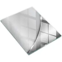 Wallfluent Glazen Snijplanken - Metalen Vormen Snijplanken Glas - 30 cm x 40 cm - Zilver Snijplanken van Glas - Glazen Keukenplank - Glazen Snijplank Voor Keuken - Antislip Glazen Serveerplank