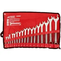 AWTOOLS set platte en ringsteeksleutels, 17 stuks, 8mm-32mm