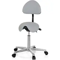 Hjh OFFICE TOP WORK 20 - Werkstoel / werkkruk/ verhoogde bureaustoel Grijs