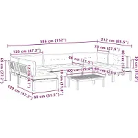 vidaXL 6-delige Loungeset pallet met kussens massief acaciahout
