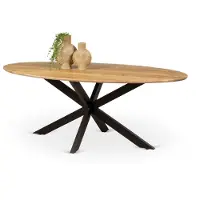Bommel Wonen Eettafel Blaine - ovaal 200x100 cm - Mangohout Naturel - sale - OP=OP