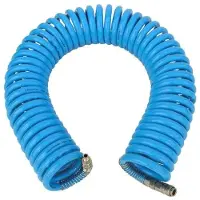 Adler Flexibele pneumatische spiraalslang polyurethaan 8 x 12 mm lengte 10 m met aansluitstukken