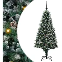 vidaXL Kunstkerstboom Groen 180 cm PVC en Staal en Kunststof