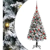 vidaXL Kunstkerstboom met 150 LED Wit 120 cm PVC en Staal en Kunststof