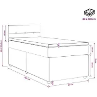 vidaXL Boxspringbed met matras Donkergrijs 80 x 200 cm Stof