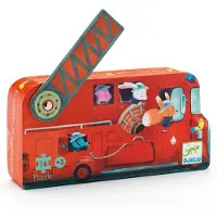 Djeco Puzzlespiel - 16 Teile - Feuerwehrauto - - One Size - Puzzlespiele