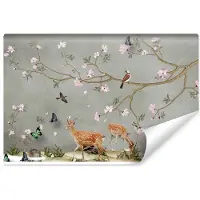 Karo-art Fotobehang Herten Tussen De Planten - Vliesbehang - 520 x 318 cm