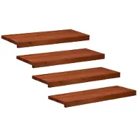 vidaXL Trapmatten 4 st Bruin 70 x 25 x 2 cm Massief beukenhout