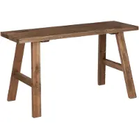 Mica Decorations Bold houten bankje - Bijzetbankje of plantentafel - 80 x 36,5 x 44 cm - Gemaakt van gerecycled hout - Bruin