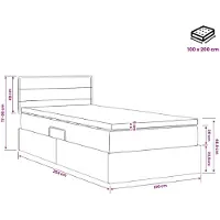 vidaXL Opbergbed met matras Donkergrijs 100 x 200 cm fluweel