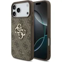 GUESS Backcover hoesje voor Apple iPhone 18 Pro Max - 4G PU Big Logo - Bruin
