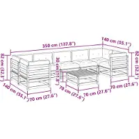 vidaXL 8-delige Loungeset met kussens massief grenenhout wasbruin