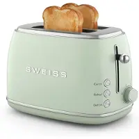 Sweiss Vintage 2-slice toaster - - GRS7 - 850 W - Adjustable thermostat - Green