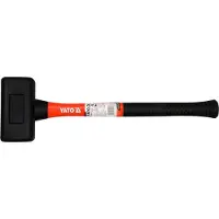 YATO YT-46270, hamer zonder terugslag, met rubberen handgreep, glasvezel, zwart, oranje, 490 mm, 2,4 kg