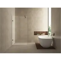 Wiesbaden Inloopdouche less 90x200 cm 8 mm nano helder glas mat zwart
