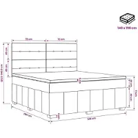 vidaXL Boxspringbed met matras, donkergrijs, 140 x 190 cm, gestoffeerd