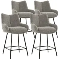 DS4U - - Ivan barkruk 65 cm - Set van 4 - Taupe - Stof - Met armleuning