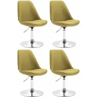 CLP Set van 4 eetkamerstoelen Maverick, bekleed met stof, draaibaar en met traploos verstelbare hoogte, kleur groen, frame in chroom
