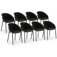 DS4U - - Ella stoel - Set van 8 - Zwart - Kunststof - Weerbestendig
