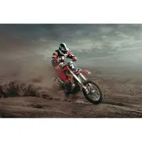 Karo-art Fotobehang Motorcrosser In De Woestijn - Vliesbehang - 405 x 270 cm