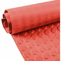 ANRO Rubberen Mat Noppen Rood 100x230cm – TPE Geurarm 3 mm Antislip Werkplaatsvloer Garagemat