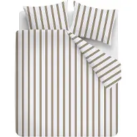 Vt wonen Dekbedovertrek Fun Stripe Sand Katoen-240 x 200 / 220 cm | Lits-Jumeaux