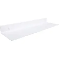 QUVIO Wandplank - Muurplank - Planchet - Wandrekje - Wandplankje - Wandrek - Zwevend - Industrieel - Metaal - 60 cm - Wit
