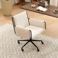 Dripio Kantoel, beige boucle, zitvlak van 53 cm, in hoogte verstelbaar, draagvermogen 150 kg