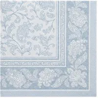 Papstar 50 Servetten ROYAL Collection 1/4 vouw 40 cm x 40 cm arctisch blauw Ornaments