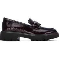 Xti Dames Mocassins 146258 bordeauxrood (40), 3 tot 5 cm, Geen, Casual, Granaatappel, Klassiek, Lakleer 14625803-BURDEOS