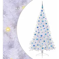 vidaXL Kunstkerstboom met 300 LED Wit 180 cm PVC en Staal