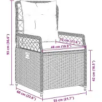 vidaXL Tuinstoelen, 2 stuks, verstelbaar, beige, polyrotan
