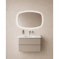 Wiesbaden Lumora Spiegel Rechthoekig Met LED Verlichting, Dimbaar en Spiegelverwarming 100x65 cm