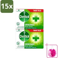 Dettol 15 x - Zeeptablet - Origineel - Antibacterieel - 2x 100g Zeeptabletten - Bulkverpakking - Handzeep - Douchemop - Antibacterieel