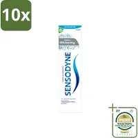 Sensodyne 10 x - Tandpasta - Gentle Whitening - Milde Reiniging - 75 ml - Wasstrips - Gevoelige Tanden - Wittere Tanden - Milde Whitening - Tandpasta - Tandglazuur