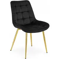 Leobert Chaise - - Bera - Fluweel, zwart / Goudkleurige poten - 54 x 60 x 88 cm
