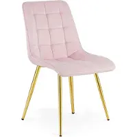 Leobert Chaise - - Tweedelig - Lichtroze velours / Goudkleurige poten